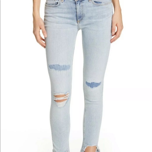RAG & BONE ANKLE SKINNY SIZE 28 in wash called LYNN W/holes NEW WITH TAG - Picture 1 of 8